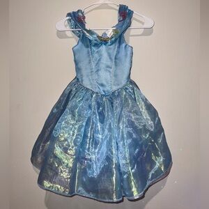 Disney Cinderella Princess Dress Baby Blue Dress Up Costume Butterfly Size 4-6X